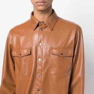 Chemises en cuir pour hommes, légères et surdimensionnées, confortables, respirantes, coupe-vent - Product Image 6