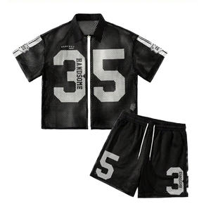 Ropa para Hombre, Nuevo Estilo 2026, Conjuntos de Camisetas Negras para Hombre, Conjuntos Deportivos para Hombre, Ropa Casual de Dos Piezas, Conjuntos de Verano, Logotipo Personalizado - Product Image 6