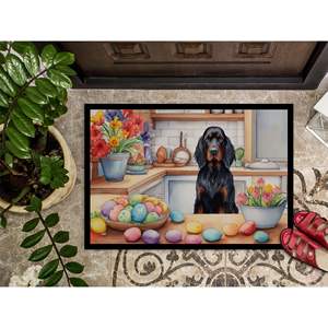 Nouveau extérieur et intérieur 18H X 27W antidérapant Low Pile Easter Gordon Setter paillasson lavable tapis d'entrée - Product Image 3