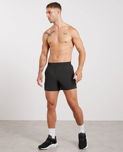 Shorts de sport noirs pour hommes, séchage rapide, taille élastique, longueur mi-cuisse, pour la gym, le fitness et l'entraînement - Product Image 6