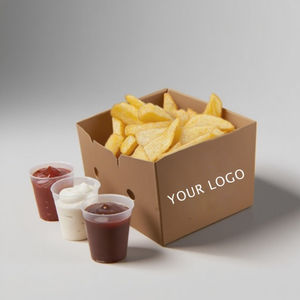 Soporte Triangular Personalizado de Cartón Desechable Biodegradable y Ecológico para Alimentos, Ideal para Papas Fritas y Crepas - Product Image 1