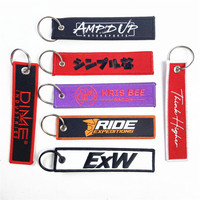 Porte-clés personnalisé brodé sur mesure, patch en toile durable, technique FREEFORM, multicolore, polyester, rectangulaire, thermocollant