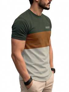 T-shirt en maille pour homme, coupe classique, couleur personnalisable sur le devant, 100 % coton, col rond, manches courtes, décontracté, respirant, écologique, séchage rapide - Product Image 3