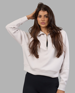 2026 OEM Sweat à capuche polaire personnalisable pour femme, grande taille, demi-zip avec fermeture éclair métallique et logo - Product Image 1