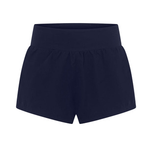 Shorts évasés pour femmes, taille haute, couleur unie, tricotés, bleu foncé, taille élastique, vêtements de sport décontractés, respirants, streetwear d'été - Product Image 1