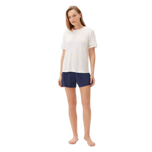Womens New Design Twin <b>Set</b> Casual Solid Two <b>Piece</b> Summer Training Wear above Knee <b>2</b>-<b>Piece</b> Shirt and Short <b>Set</b> For Womens - Product Image 6