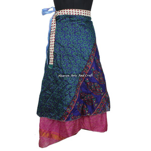 Vintage Silk Saree Wrap <b>Skirt</b> Plus Size Maxi Dress Beach Wear Indian <b>Summer</b> - Product Image 1