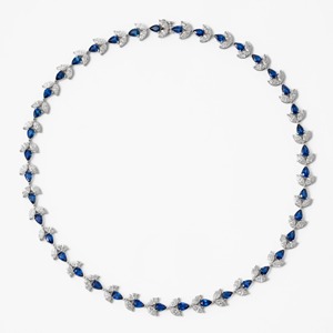 Collar de Lujo en Oro Blanco de 14K con Zafiro Azul de 41.22ct y Diamante Cultivado en Laboratorio, Certificado IGI, Joyería Fina, Pieza Elegante - Product Image 1