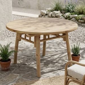 Eco-Friendly Outdoor Round <b>Bamboo</b> Dining <b>Table</b> Sustainable Garden & Patio Furniture Supplier - Product Image 1