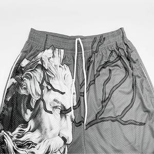 Shorts en coton pour homme coupe décontractée, motif graphique rétro, style estival, personnalisables pour le quotidien et le skateboard, taille mi-haute en coton - Product Image 2