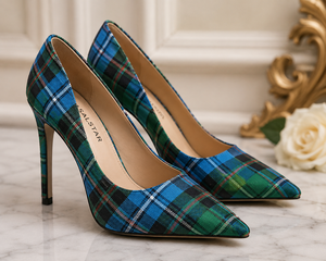 Escarpins à talons hauts élégants pour femmes, motif tartan écossais personnalisé, chaussures de mariage sur mesure, fournisseur en gros - Product Image 1