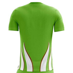 ชุดเสื้อกีฬาลายเปลวไฟสีเขียวมะนาวสำหรับผู้ชาย เสื้อยืดแขนสั้น กางเกงขาสั้นรัดรูป ชุดฝึกซ้อม - Product Image 4