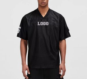 Camiseta de hockey de malla con cuello en V, estilo holgado unisex, hombros caídos, transpirable, manga corta, cosida, para equipo de hockey sobre hielo, 100% tendencia 2026 - Product Image 2