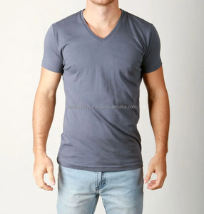 Gran oferta, Camiseta con cuello en V para hombre, camisetas ajustadas para Fitness, culturismo, estampado personalizado, manga corta, verano, calle, Hip Hop, 100% algodón - Product Image 1
