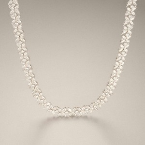 Collier tennis de luxe en or blanc 18 carats avec diamants de laboratoire floraux marquise et ronds - Product Image 5