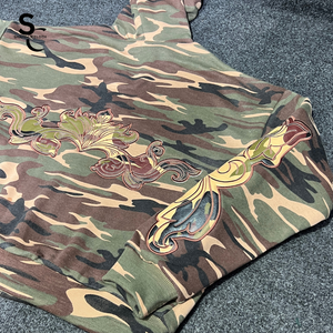 Sweat à capuche zippé personnalisé imprimé camouflage brodé, patchwork, 100% coton, tissu French Terry, double couche, respirant, écologique - Product Image 4