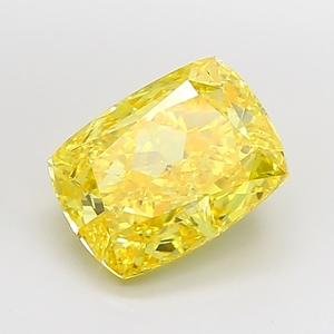 Diamant Jaune Solitaire Remarquable de Forme Coussin 6 Carats, Teinte Fantaisie Vive, Pureté VS2, Pierre de Laboratoire de Haute Qualité pour Bijoux Personnalisés - Product Image 2