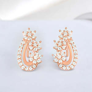 Chic Design Rose Gold Plated 925 <b>Silver</b> <b>Stud</b> Earrings Women's Jewelry Elegant Fashion Jewelry for Wedding bulk price - Product Image 6