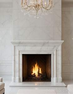 Chimenea de Mármol de Lujo para Villa, Diseño Moderno Independiente para Sala de Estar con Control Remoto, Diseño Artesanal - Product Image 2