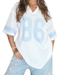 Camiseta de Fútbol Unisex Personalizada con Cuello en V, Talla Grande, 100% Poliéster, Secado Rápido, Transpirable, Estampada, Manga Corta, Antibacteriana, Protección UV - Product Image 1