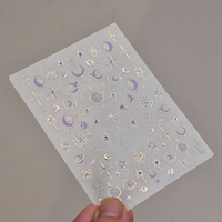 Stiker Kuku Kupu-kupu Bulan Bintang yang Cantik, Dekorasi Seni Kuku DIY