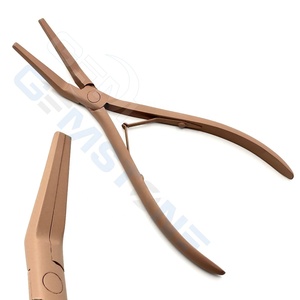 Pince professionnelle à bouche plate et incurvée pour extensions de cheveux - 7 pouces, en acier inoxydable, avec logo personnalisé, modèle GEMSTONE ENTERPRISES - Product Image 5