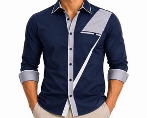 Men's <b>Maroon</b> Solid Stand Collar Full Sleeve Horn Button 100% Cotton Breathable Anti-Wrinkle Spring ODM Smart Casual Dress Shirt - Product Image 5