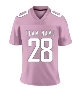 Jersey unisex de fútbol americano, corte holgado, cuello en V, manga corta, personalizable con nombre y número del equipo, transpirable, poliéster, corte regular. - Product Image 2