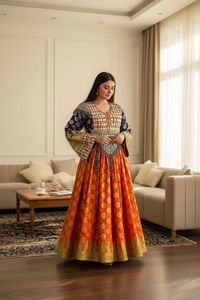 Robe longue afghane pour femme, col rond, manches longues, broderie, dentelle, patchwork, coupe trapèze ample, tenue de soirée décontractée, faible MOQ - Product Image 2