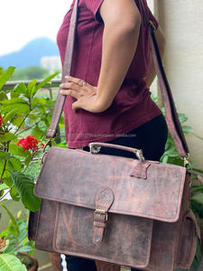 Sac à bandoulière en cuir véritable pour bureau et ordinateur portable - Product Image 5