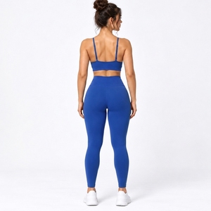Conjunto Deportivo para Mujer 2026, Nuevo Estilo, Cuello Redondo, Ropa de Yoga y Fitness, Pantalones Color-Block con Efecto Levanta Glúteos, Camiseta sin Mangas - Product Image 2
