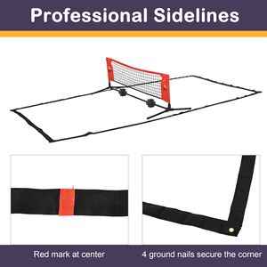 Rete da allenamento multifunzione a doppia faccia per calcio e badminton da 23 piedi con borsa per il trasporto, ideale per uso esterno, spiaggia e giardino - Product Image 6