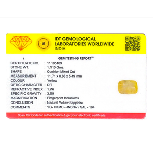 Loose 5.55 Carat Oval Cut Yellow Sapphire Gemstone for Fine Jewelry - Product Image 4