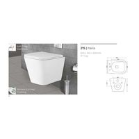 WC suspendu monobloc élégant et moderne de style italien, à double chasse, 500x350x330mm, en céramique, pour usage commercial en salle de bain