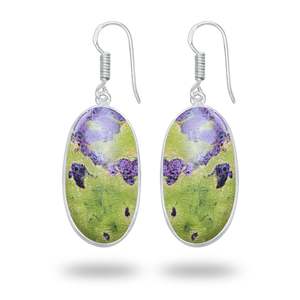 Natural Wholesale Atlantasite Silver Plated Brass <b>Cute</b> Luxury <b>Earrings</b> for Party Minimalist Gemstone Dangle <b>Earrings</b> - Product Image 4