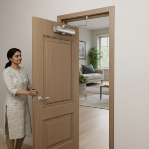 Ferme-porte en aluminium de qualité supérieure | Ferme-porte automatique robuste pour la maison, le bureau et l'usage commercial | Système de fermeture hydraulique fluide - Product Image 4