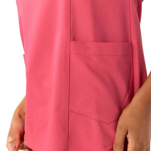 Ensemble d'uniformes d'infirmière unisexe à col en V avec logo personnalisé, en coton tricoté, sans couture détectable par l'aiguille, comprenant un haut et un pantalon de jogging pour hôpital - Product Image 5