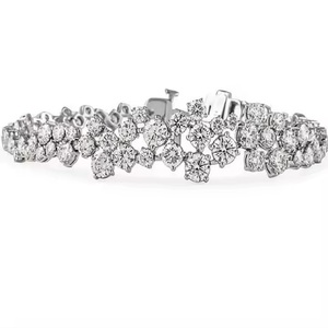 Trendy Hip Hop Moissanite Charm <b>Bracelet</b> in Sterling <b>Silver</b> 925 Elegant Chain Link Fashion Jewelry for Stylish Gift Selection - Product Image 4