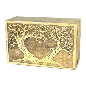 Caja de Almacenamiento de Joyas de Madera Premium Asequible para Anillos, Pendientes, Collares, Regalos y Recuerdos con Elegante Tallado Vintage - Product Image 1
