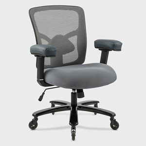 Sedia da Ufficio Ergonomica in Rete, Capacità 180 kg, Sedia da Scrivania per Persone Alte e Robuste, con Supporto Lombare Regolabile, Schienale Alto, Seduta Larga e Braccioli - Product Image 1