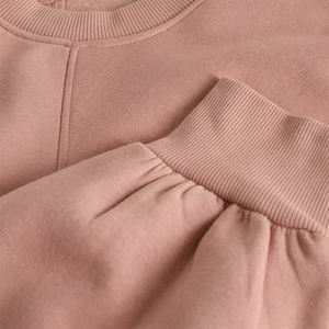 Conjunto de Sudadera Oversize de Cuello Redondo y Pantalones Deportivos para Mujer, Color Sólido, Tejido de Punto, Manga Larga, Ropa de Otoño, Transpirable, de Algodón y Fibra de Bambú - Product Image 5