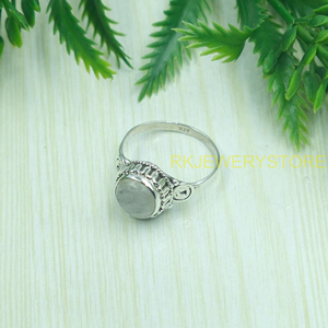 Natural Moonstone Gemstone <b>Ring</b> 925 Sterling <b>Silver</b> Handmade <b>Statement</b> Vintage Boho <b>Statement</b> <b>Ring</b> for Women Gemstone Jewelry - Product Image 3
