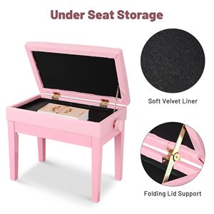 Banco de Piano Ajustable de Cuero PU Duet, Versión Mejorada, con 12 Alturas 28PNB001-HEIGHT-12 - Product Image 4