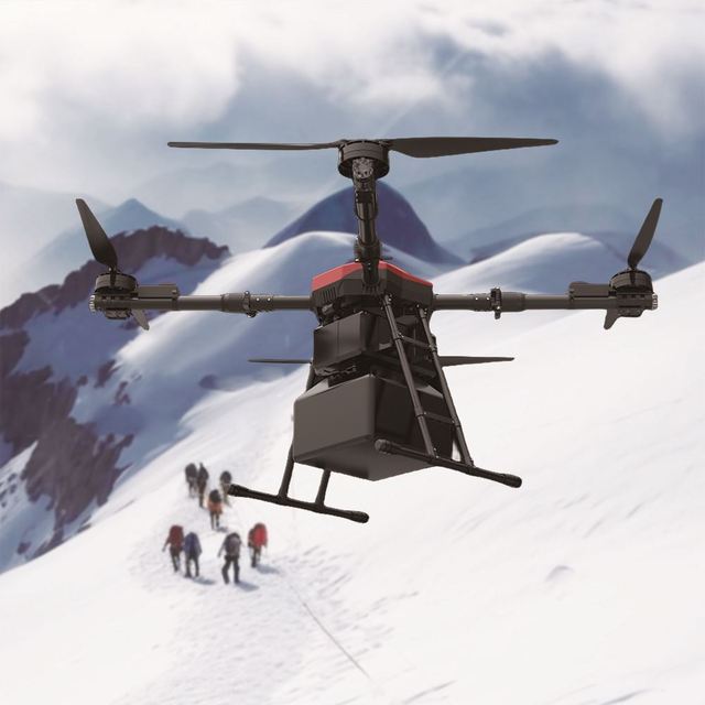 Professional Heavy Duty Long Range 10A Dual Camera 1080P 10km Industrial UAV Multi Rotor Large Payload Cargo Delivery Plastic