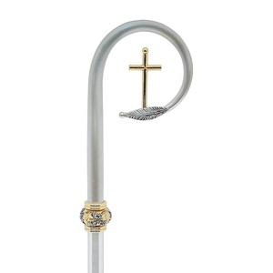 Crosse d'évêque classique en laiton de qualité supérieure, artisanale et élégante, pour les cérémonies et les liturgies, articles religieux. - Product Image 1