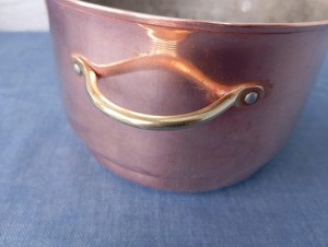Casserole en cuivre artisanale, finition martelée, design vintage, forme ronde, ustensile de cuisine en métal durable sans couvercle - Product Image 2