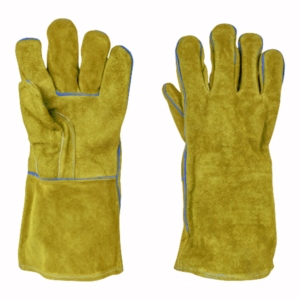 Gants de travail en cuir croûte de haute qualité, structure tricotée confortable, excellente protection des mains pour le soudage et le barbecue - Product Image 4