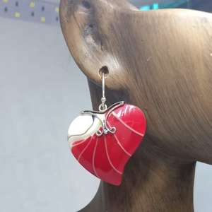 PL-ER003 Luxury 925 Sterling Silver <b>Earrings</b> Romantic <b>Heart</b>-Shaped Shell Diamond <b>Gold</b> Flower Pattern Cute Fine Hoop Earings - Product Image 2