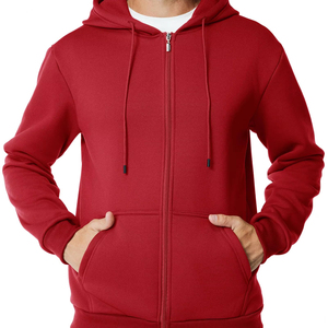 Custom Logo 400G 100% Cotton Heavyweight <b>Fleece</b> <b>zipper</b> Hoodie for Men's Winter Print Embroidered Knitted Stock Blank - Product Image 1