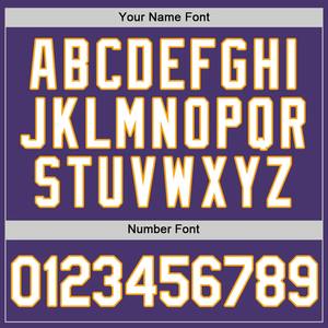 Maillot de football personnalisé violet, blanc et or, authentique, uniforme sportif d'équipe, respirant, en maille, à manches courtes, boutonné - Product Image 3